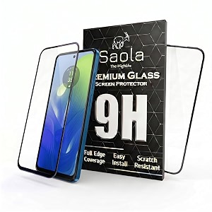 saola crystal clear screen protector for motorola g04  9h tempered glass smooth touch full coverage case friendly 2-step installation kit  quick amp easy application pack of 1