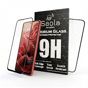 saola crystal clear screen protector for motorola g35 5g  9h tempered glass smooth touch full coverage case friendly 2-step installation kit  quick amp easy application pack of 1