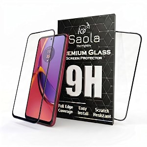 saola crystal clear screen protector for motorola g84  9h tempered glass smooth touch full coverage case friendly 2-step installation kit  quick amp easy application pack of 1