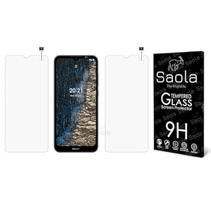 saola crystal clear screen protector for nokia c20  9h tempered glass smooth touch full coverage case friendly 2-step installation kit  quick amp easy application pack of 2