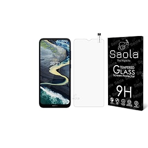 saola crystal clear screen protector for nokia c20  9h tempered glass smooth touch full coverage case friendly 2-step installation kit  quick amp easy application pack of 1