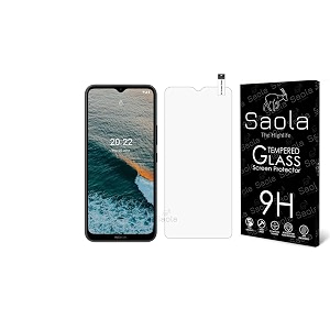 saola crystal clear screen protector for nokia c21  9h tempered glass smooth touch full coverage case friendly 2-step installation kit  quick amp easy application pack of 1