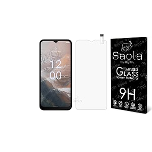 saola crystal clear screen protector for nokia c32  9h tempered glass smooth touch full coverage case friendly 2-step installation kit  quick amp easy application pack of 1