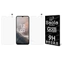 Saola Crystal Clear Screen Protector for Nokia C32 | 9H Tempered Glass, Smooth Touch, Full Coverage, Case Friendly, 2-Step Installation Kit | Quick &amp; Easy Application (Pack of 2)