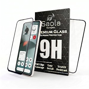 saola crystal clear screen protector for nothing phone 3  9h tempered glass smooth touch full coverage case friendly 2-step installation kit  quick amp easy application pack of 1