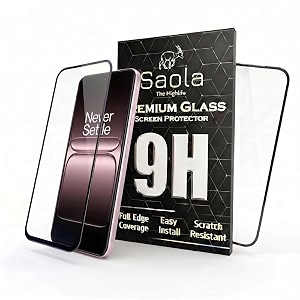 saola crystal clear screen protector for oneplus 13s  9h tempered glass smooth touch full coverage case friendly 2-step installation kit  quick amp easy application pack of 2