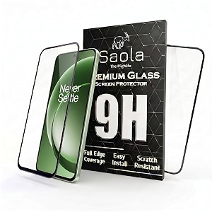 saola crystal clear screen protector for oneplus 15r  9h tempered glass smooth touch full coverage case friendly 2-step installation kit  quick amp easy application pack of 1