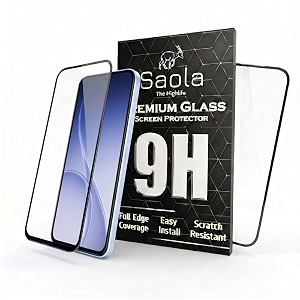 saola crystal clear screen protector for oppo reno 15c 5g  9h tempered glass smooth touch full coverage case friendly 2-step installation kit  quick amp easy application pack of 1