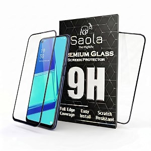 saola crystal clear screen protector for oppo a32  9h tempered glass smooth touch full coverage case friendly 2-step installation kit  quick amp easy application pack of 2