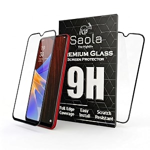 saola crystal clear screen protector for oppo a5s  9h tempered glass smooth touch full coverage case friendly 2-step installation kit  quick amp easy application pack of 2