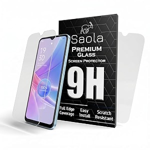 saola crystal clear screen protector for oppo a78 5g  9h tempered glass smooth touch full coverage case friendly 2-step installation kit  quick amp easy application pack of 2