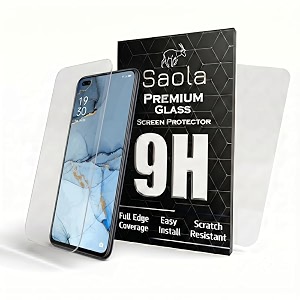 saola crystal clear screen protector for oppo reno 3 pro  9h tempered glass smooth touch full coverage case friendly 2-step installation kit  quick amp easy application pack of 2