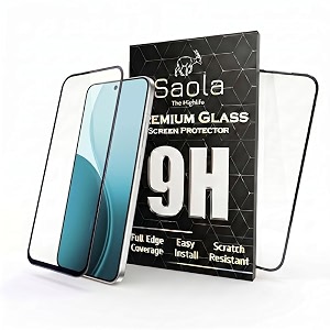 saola crystal clear screen protector for oppo reno 14 pro 5g  9h tempered glass smooth touch full coverage case friendly 2-step installation kit  quick amp easy application pack of 1