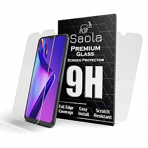 saola crystal clear screen protector for oppo a12  a5s  9h tempered glass smooth touch full coverage case friendly 2-step installation kit  quick amp easy application pack of 2