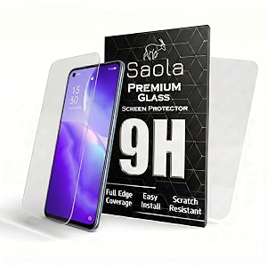saola crystal clear screen protector for oppo reno 5  9h tempered glass smooth touch full coverage case friendly 2-step installation kit  quick amp easy application pack of 2