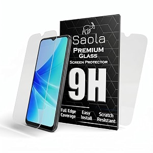 saola crystal clear screen protector for oppo a57 2022  9h tempered glass smooth touch full coverage case friendly 2-step installation kit  quick amp easy application pack of 2