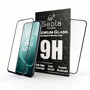 saola crystal clear screen protector for oppo a6 5g  9h tempered glass smooth touch full coverage case friendly 2-step installation kit  quick amp easy application pack of 2