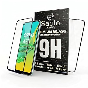 saola crystal clear screen protector for oppo a53 2020  9h tempered glass smooth touch full coverage case friendly 2-step installation kit  quick amp easy application pack of 2
