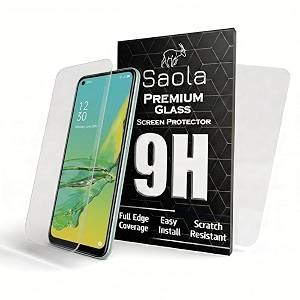saola crystal clear screen protector for oppo a33  9h tempered glass smooth touch full coverage case friendly 2-step installation kit  quick amp easy application pack of 2