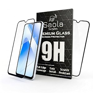 saola crystal clear screen protector for oppo a55  9h tempered glass smooth touch full coverage case friendly 2-step installation kit  quick amp easy application pack of 2