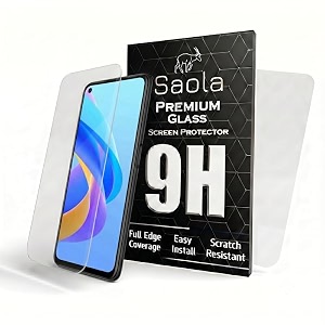 saola crystal clear screen protector for oppo a76  9h tempered glass smooth touch full coverage case friendly 2-step installation kit  quick amp easy application pack of 2