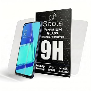 saola crystal clear screen protector for oppo a52  9h tempered glass smooth touch full coverage case friendly 2-step installation kit  quick amp easy application pack of 2