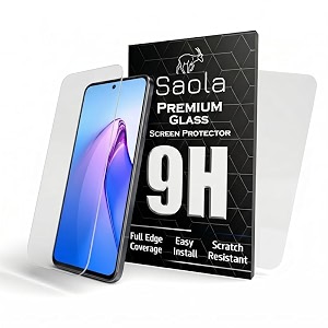 saola crystal clear screen protector for oppo reno 8 pro 5g  9h tempered glass smooth touch full coverage case friendly 2-step installation kit  quick amp easy application pack of 2