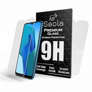 saola crystal clear screen protector for oppo a16k  9h tempered glass smooth touch full coverage case friendly 2-step installation kit  quick amp easy application pack of 2