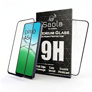 saola crystal clear screen protector for oppo a5x 5g  9h tempered glass smooth touch full coverage case friendly 2-step installation kit  quick amp easy application pack of 2
