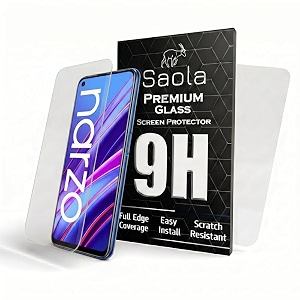 saola crystal clear screen protector for realme narzo 30 5g  9h tempered glass smooth touch full coverage case friendly 2-step installation kit  quick amp easy application pack of 2