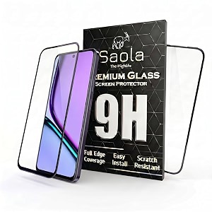 saola crystal clear screen protector for realme c67 5g  9h tempered glass smooth touch full coverage case friendly 2-step installation kit  quick amp easy application pack of 1