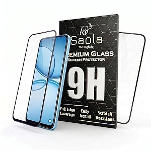 saola crystal clear screen protector for realme narzo 90x 5g  9h tempered glass smooth touch full coverage case friendly 2-step installation kit  quick amp easy application pack of 1
