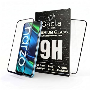 saola crystal clear screen protector for realme narzo 20 pro  9h tempered glass smooth touch full coverage case friendly 2-step installation kit  quick amp easy application pack of 2