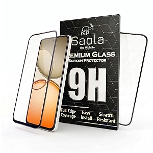 saola crystal clear screen protector for realme narzo 90 5g  9h tempered glass smooth touch full coverage case friendly 2-step installation kit  quick amp easy application pack of 1
