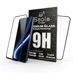 saola crystal clear screen protector for realme narzo 80x 5g  9h tempered glass smooth touch full coverage case friendly 2-step installation kit  quick amp easy application pack of 2