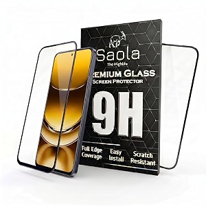 saola crystal clear screen protector for realme narzo 70 pro 5g  9h tempered glass smooth touch full coverage case friendly 2-step installation kit  quick amp easy application pack of 2