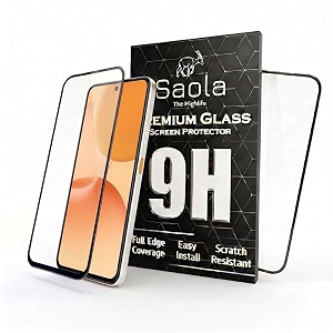 saola crystal clear screen protector for realme p4  9h tempered glass smooth touch full coverage case friendly 2-step installation kit  quick amp easy application pack of 2