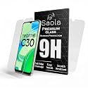 Saola Crystal Clear Screen Protector for Realme C30 | 9H Tempered Glass, Smooth Touch, Full Coverage, Case Friendly, 2-Step Installation Kit | Quick &amp; Easy Application (Pack of 2)