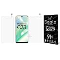 Saola Crystal Clear Screen Protector for Realme C33 | 9H Tempered Glass, Smooth Touch, Full Coverage, Case Friendly, 2-Step Installation Kit | Quick &amp; Easy Application (Pack of 2)