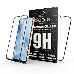 saola crystal clear screen protector for redmi 13c  9h tempered glass smooth touch full coverage case friendly 2-step installation kit  quick amp easy application pack of 2