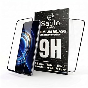 saola crystal clear screen protector for redmi k50  9h tempered glass smooth touch full coverage case friendly 2-step installation kit  quick amp easy application pack of 2