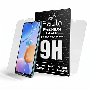 saola crystal clear screen protector for redmi 11 prime 5g  9h tempered glass smooth touch full coverage case friendly 2-step installation kit  quick amp easy application pack of 2