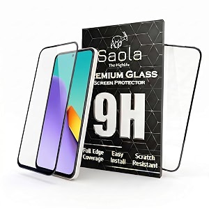 saola crystal clear screen protector for redmi 12 5g  9h tempered glass smooth touch full coverage case friendly 2-step installation kit  quick amp easy application pack of 2