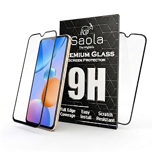 saola crystal clear screen protector for redmi 10 power  9h tempered glass smooth touch full coverage case friendly 2-step installation kit  quick amp easy application pack of 2