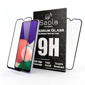 saola crystal clear screen protector for samsung galaxy f42 5g  9h tempered glass smooth touch full coverage case friendly 2-step installation kit  quick amp easy application pack of 2