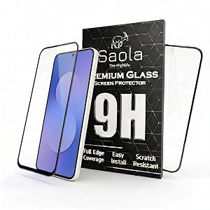 saola crystal clear screen protector for samsung galaxy s25 fe  9h tempered glass smooth touch full coverage case friendly 2-step installation kit  quick amp easy application pack of 1