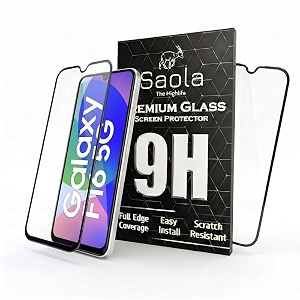 saola crystal clear screen protector for samsung galaxy f16 5g  9h tempered glass smooth touch full coverage case friendly 2-step installation kit  quick amp easy application pack of 2