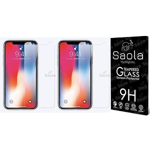 saola crystal clear screen protector for samsung galaxy j8  9h tempered glass smooth touch full coverage case friendly 2-step installation kit  quick amp easy application pack of 2