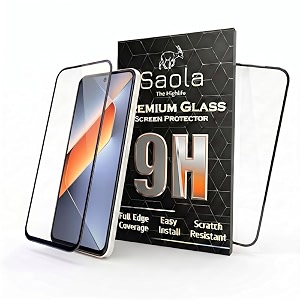 saola crystal clear screen protector for tecno pova 6  9h tempered glass smooth touch full coverage case friendly 2-step installation kit  quick amp easy application pack of 2
