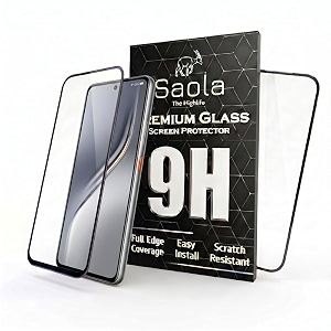saola crystal clear screen protector for tecno camon 40  9h tempered glass smooth touch full coverage case friendly 2-step installation kit  quick amp easy application pack of 2